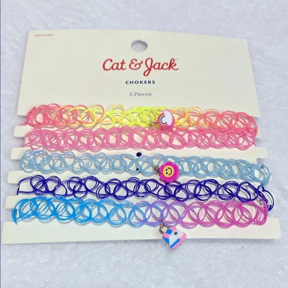 Girls Pastel Stretch Choker and Hair Tie Set